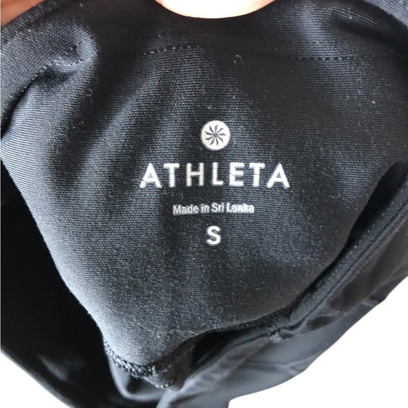 Athleta 2Pr Bundle leggings Sz S Black Green Capris Ankle Salutation Stash 7/8 - Picture 7 of 11